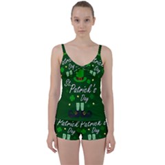 St Patricks Leprechaun Tie Front Two Piece Tankini by Valentinaart