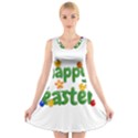 Happy Easter V-Neck Sleeveless Skater Dress View1