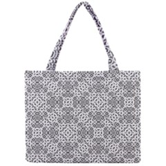 Black And White Oriental Ornate Mini Tote Bag by dflcprints