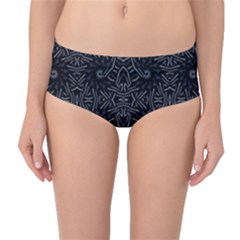 Dark Ethnic Sharp Pattern Mid-waist Bikini Bottoms by dflcprints