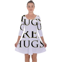 Freehugs Quarter Sleeve Skater Dress by cypryanus