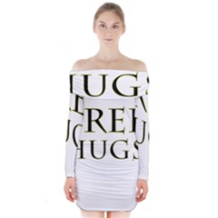 Freehugs Long Sleeve Off Shoulder Dress by cypryanus