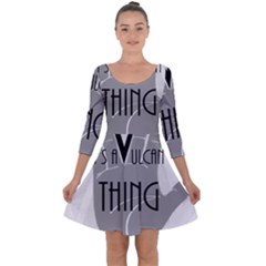 Vulcan Thing Quarter Sleeve Skater Dress by Howtobead