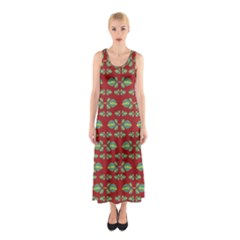 Tropical Stylized Floral Pattern Sleeveless Maxi Dress by dflcprints