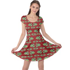 Tropical Stylized Floral Pattern Cap Sleeve Dress by dflcprints