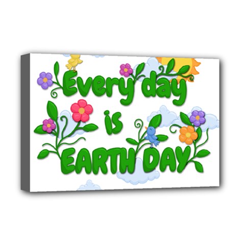 Earth Day Deluxe Canvas 18  X 12   by Valentinaart