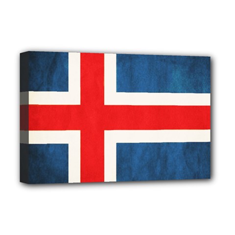 Iceland Flag Deluxe Canvas 18  X 12   by Valentinaart