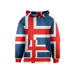 Iceland Flag Kids  Pullover Hoodie by Valentinaart