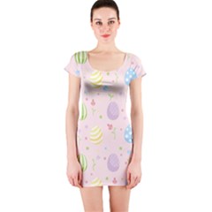 Easter Pattern Short Sleeve Bodycon Dress by Valentinaart