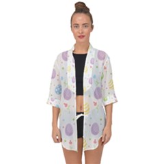 Easter Pattern Open Front Chiffon Kimono by Valentinaart