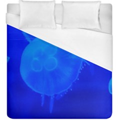 Blue Jellyfish 1 Duvet Cover (king Size) by trendistuff