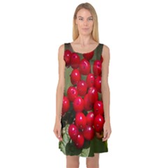 Red Berries 2 Sleeveless Satin Nightdress by trendistuff