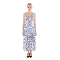 Radial Mandala Ornate Pattern Sleeveless Maxi Dress by dflcprints