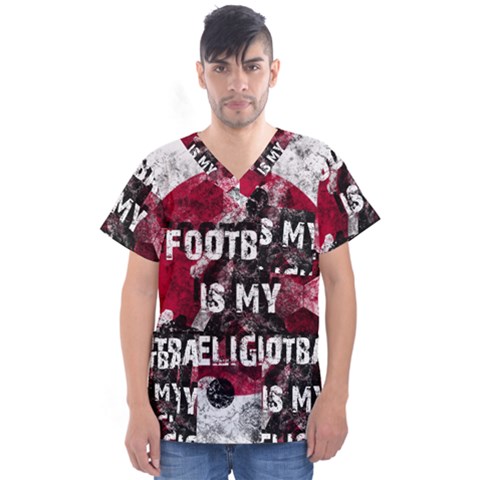 Football Is My Religion Men s V-neck Scrub Top by Valentinaart