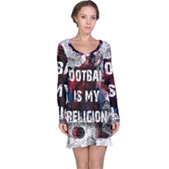 Football Is My Religion Long Sleeve Nightdress by Valentinaart