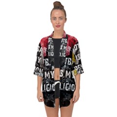 Football Is My Religion Open Front Chiffon Kimono by Valentinaart