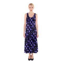 Dark Galaxy Stripes Pattern Sleeveless Maxi Dress by dflcprints