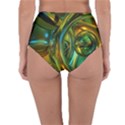 3d Transparent Glass Shapes Mixture Of Dark Yellow Green Glass Mixture Artistic Glassworks Reversible High-Waist Bikini Bottoms View2