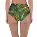 3d Transparent Glass Shapes Mixture Of Dark Yellow Green Glass Mixture Artistic Glassworks Reversible High-Waist Bikini Bottoms View4