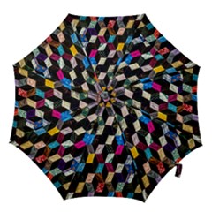 Abstract Multicolor Cubes 3d Quilt Fabric Hook Handle Umbrellas (small) by Sapixe