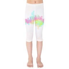 Abstract Color Pattern Colorful Kids  Capri Leggings  by Sapixe