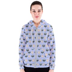 Alien Pattern Women s Zipper Hoodie by Sapixe