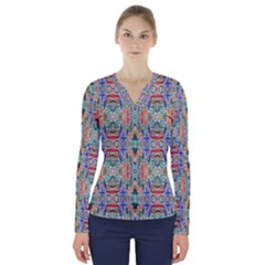 Colorful-23 V-neck Long Sleeve Top by ArtworkByPatrick