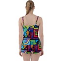 Urban Graffiti Movie Theme Productor Colorful Abstract arrows Tie Front Two Piece Tankini View2