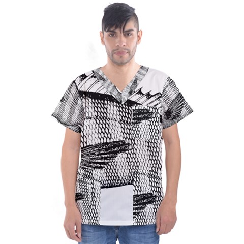 Animal Fish Ocean Sea Men s V-neck Scrub Top by Nexatart