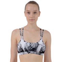 Lion Wildlife Art And Illustration Pencil Line Them Up Sports Bra by Nexatart