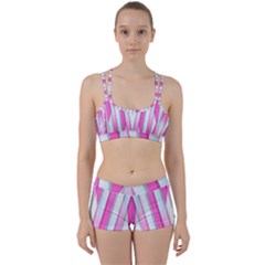 Geometric 3d Design Pattern Pink Women s Sports Set by Nexatart