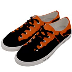 Sunset Cat Shadows Silhouettes Men s Low Top Canvas Sneakers by Nexatart