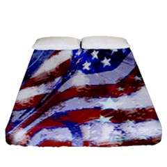 Flag Usa United States Of America Images Independence Day Fitted Sheet (queen Size) by Sapixe