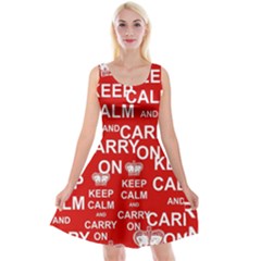 Keep Calm And Carry On Reversible Velvet Sleeveless Dress by Sapixe