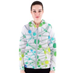 Network Connection Structure Knot Women s Zipper Hoodie by Sapixe