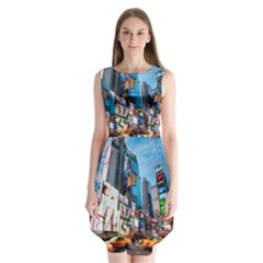 New York City Sleeveless Chiffon Dress   by Sapixe