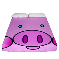 Pink Pig Christmas Xmas Stuffed Animal Fitted Sheet (queen Size) by Sapixe