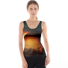 Saturn Rings Fantasy Art Digital Tank Top by Sapixe