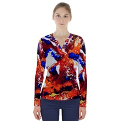 Smashed Butterfly 1 V-neck Long Sleeve Top by bestdesignintheworld