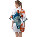 Tree Frog Illustration Quarter Sleeve Kimono Robe View2