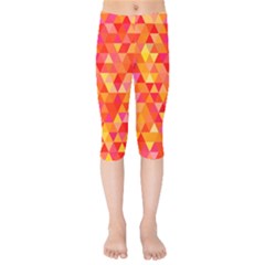 Triangle Tile Mosaic Pattern Kids  Capri Leggings  by Sapixe