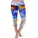 ceramic jur and sunlowers Capri Yoga Leggings View1