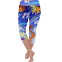 ceramic jur and sunlowers Capri Yoga Leggings View4