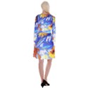 ceramic jur and sunlowers Long Sleeve Velvet Front Wrap Dress View2