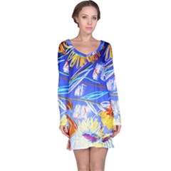 Dscf1385 - Sunflowers In Ceramic Jur Long Sleeve Nightdress by bestdesignintheworld