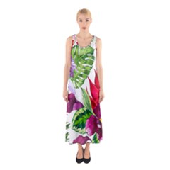 Vector Pattern Tropical Sleeveless Maxi Dress by Sapixe