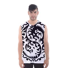 Ying Yang Tattoo Men s Basketball Tank Top by Sapixe