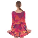 Red Orange Yellow Pink Art Long Sleeve Velvet Skater Dress View2