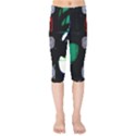 graffiti on green and pink designs Kids  Capri Leggings  View1