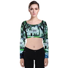 Hot Day In Dallas 16 Velvet Crop Top by bestdesignintheworld